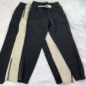 Men's set of 3 NWT sweatpants in black beige zipper hem